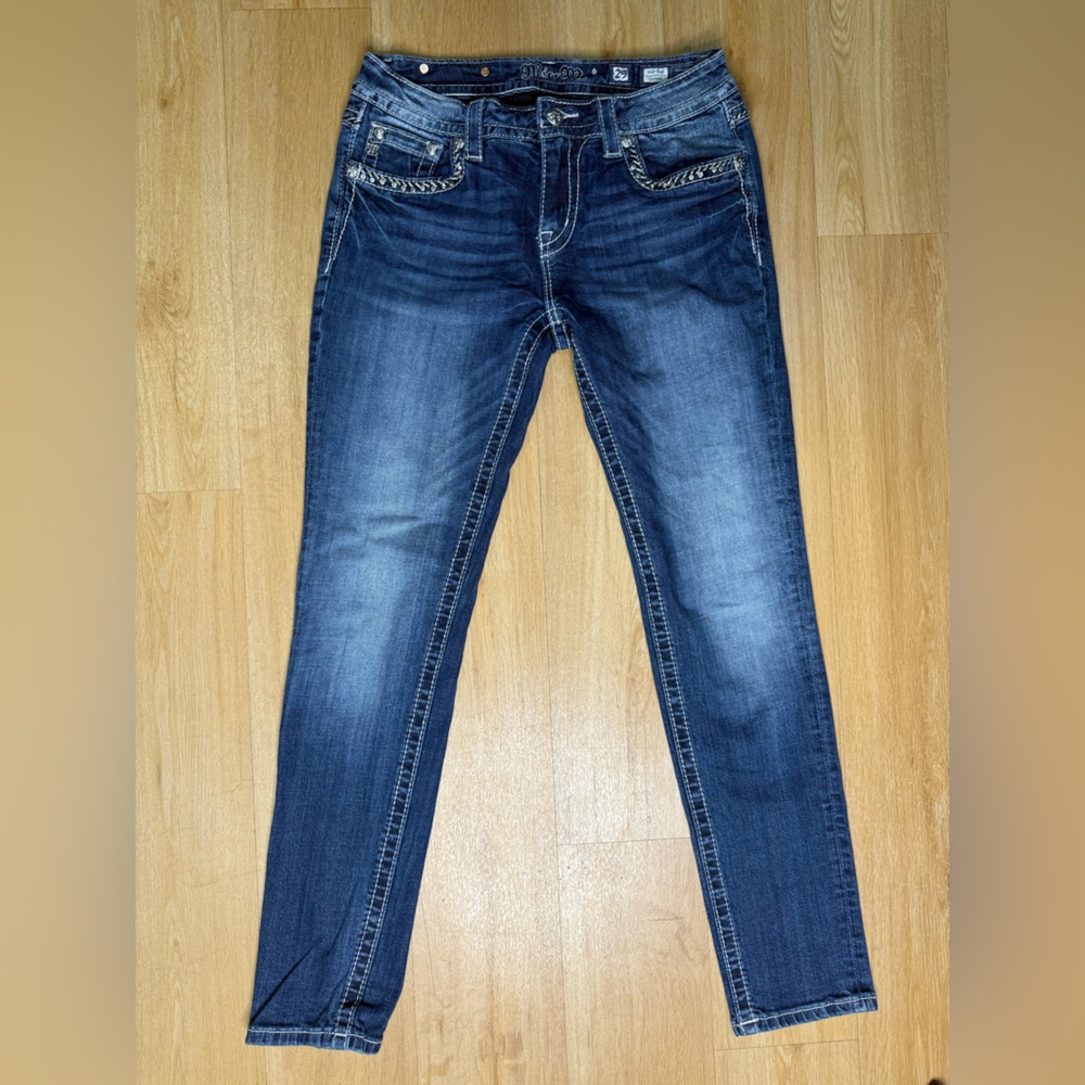 Miss Me Size 29 Dark Blue Distressed Skinny Jeans